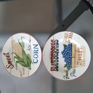 Home Trends Farm Fresh 8" plates set of 2 farmhouse